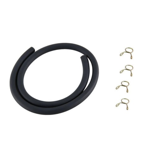 4mm ID 8mm OD Black Fuel Line Hose Universal Fit Small Engines w/Install Rings - Picture 4 of 11