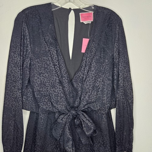 Kate Spade Neu mit Etikett Mainline Overall vorne zum Binden 4 weites Bein Jacquard Party elegant - Bild 6 von 15