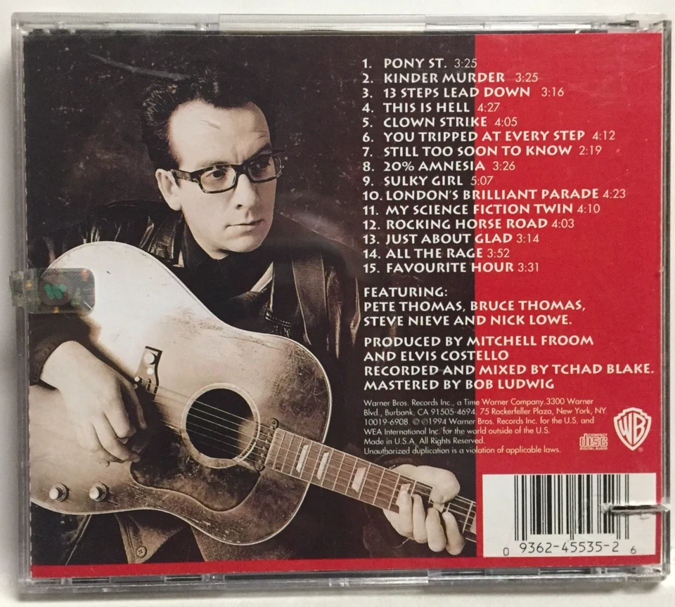 Elvis Costello - Brutal Youth (CD,1994,Warner,1st Ed) 9 45535-2, RARE 1st PRESS! - Image 3 of 4