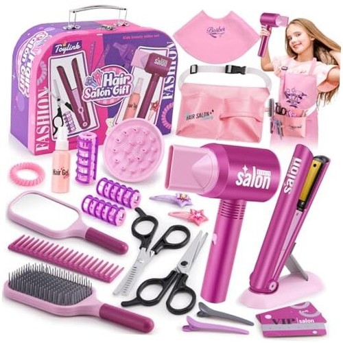 Hair Salon Pretend Play Toys for Girls 3 4 5 6 Year Old, Makeup Playset - Picture 1 of 8