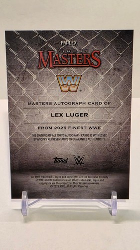 2025 Topps Finest WWE Lex Luger 02/10 Finest Masters Auto Red/Black Vapor - Picture 3 of 3