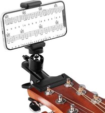Guitar Phone Holder Mount, 360 Rotating Ball Head, Universal Guitar Head Clip