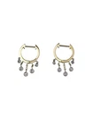 Meira T 14K Yellow Gold Diamond Dangle Huggie Hoop Earrings #25932