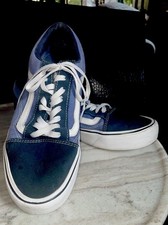 Vans Old Skool Canvas Suede Low Top Shoes Navy And Lite Blue W12 M10.5