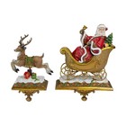 Roman 2 Joseph's Studio Santa Claus and Reindeer Christmas Stocking Holders
