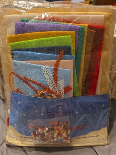 1988 Titan Needlecraft #85033 Filz Pailletten Strumpf Kit Fensterbummel Bär Neu in Verpackung - Bild 2 von 2