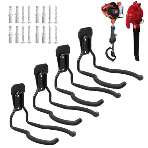 Garden Power Tool Hanger, Garage Wall Hooks, Weedeater Rack, String Black-4 P - Picture 3 of 7