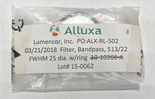 New ALLUXA 513/22 25mm BANDPASS Optical FILTER 513-22 OD6 BP