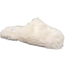 Journee Collection Women Cozey Slip On Scuff Slippers Size US 8M White Faux Fur