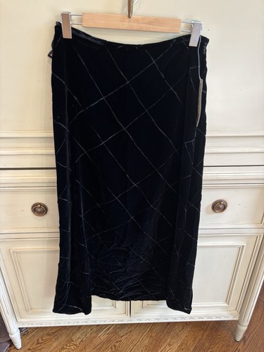 Gonna intera Jones & Co vintage velluto nero misto seta taglia 10 nuova con etichette Y2K