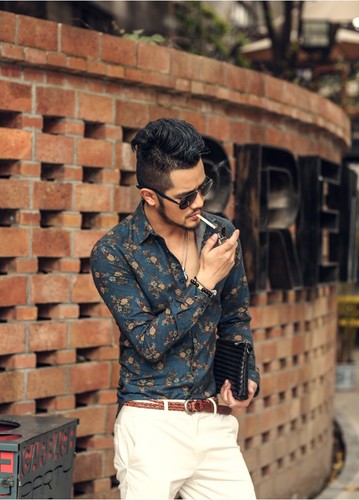 Retro 3D shirt lapel flower shirt - Picture 3 of 9