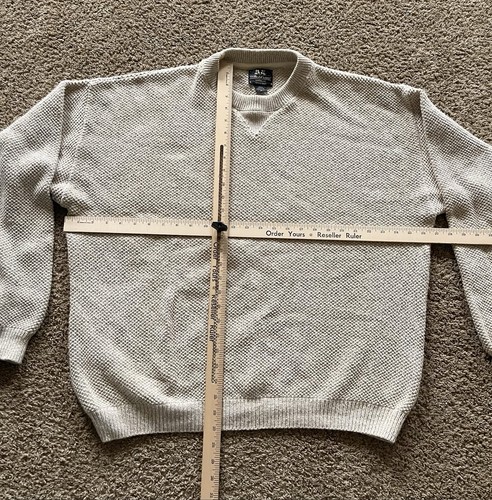 Vintage Willis & Geiger Heavy Knit Sweater sz Medium Tan Cotton Made In USA - Picture 3 of 7