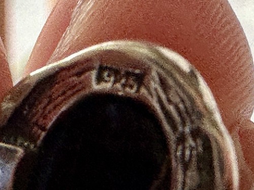 Vintage Valerio V-8 Bernstein & Sterling Silber 925 Ring - Bild 4 von 7