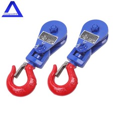 2×Snatch Block Swivel Hook Recovery Rollbacks Wrecker, 2Ton 3" Sheave 3/8" Cable