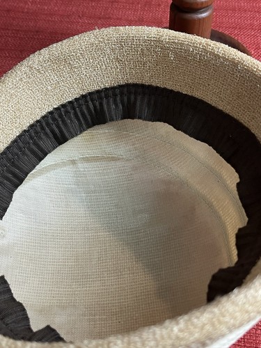Vintage Beige Straw Like Womens Hat Ladies Hat Flapper Style - Picture 10 of 13