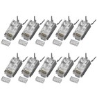 Shieldeds CAT6A RJ45 Plugs 50Micron Gold Coating Enhanceds Signal Stability 10G
