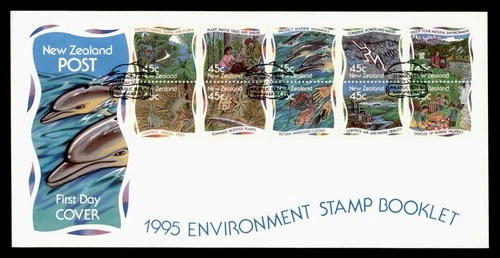 DR WHO 1995 NEW ZEALAND FDC ENVIRONMENT CONSERVATION BOOKLET BLOCK M79753