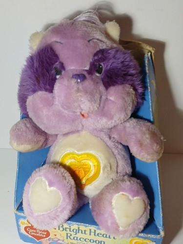 1980er Vintage 1984 Care Bear Cousins Bright Heart Waschbär OVP 13 Zoll Plüsch - Bild 4 von 23