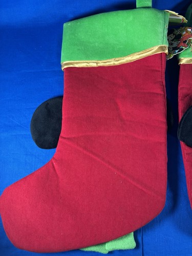 2 Disney Store Mickey Mouse 3D Christmas Stockings and Stocking Holders - Picture 9 of 9