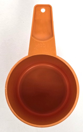 Vintage Orange & Tannish Yellow Tupperware Measuring Cups - 5 Pieces - Picture 6 of 16