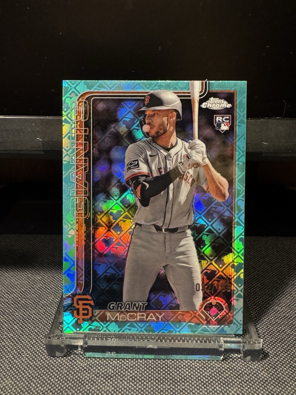 2025 Topps Chrome Logofractor- Grant McCray #116 Aqua Refractor 32/199 (RC)