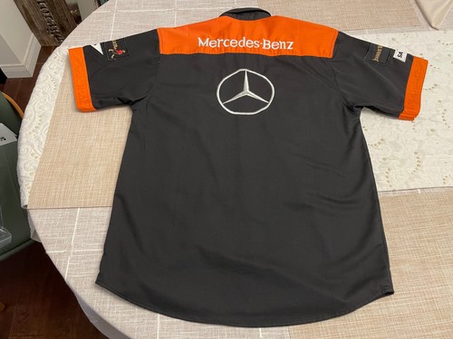 Mercedes Benz Racing Team Pit Crew Button Shirt Size M Formula 1 Michelin Mobil1 - Picture 6 of 13