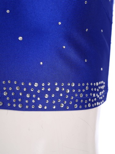 Damen Dancewear Tango bauchfreies Oberteil Langarm Tops Performance glitzernd Recital - Bild 17 von 96