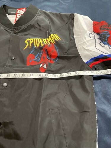 Giacca Bomber ChalkLine Marvel Legends Spiderman Nera Taglia XL NUOVA - Foto 5 di 7
