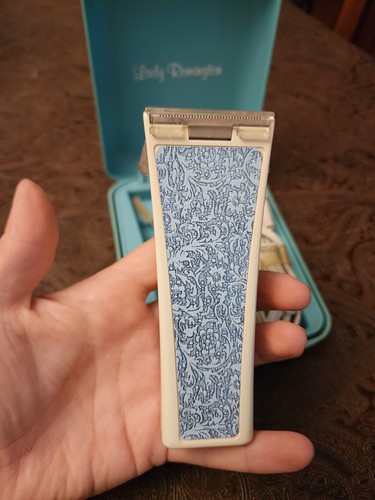 Vintage Lady Remington Model 3M2 Blue Electric Shaver Razor. Hard Aqua Case. - Picture 2 of 16