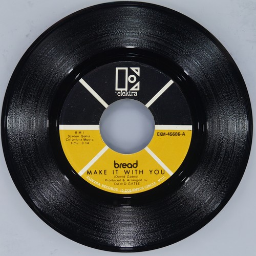 BREAD Make It With You ELEKTRA EKM-45686 VG+ 45 RPM 1970 Pop Rock 7" Jukebox - Picture 2 of 4