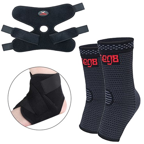 Two Foot Compression Ankle Sleeves & Breathable Pain Relief Support Wrap Brace - Picture 1 of 9