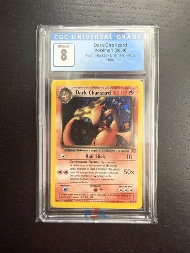2000 Pokémon Dark Charizard #4 Team Rocket Holo CGC 8