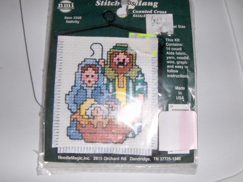 NEW NMI  Counted Cross Stitch Kit - mini with hanger - Stitch 'N Hang - Nativity - Picture 1 of 2