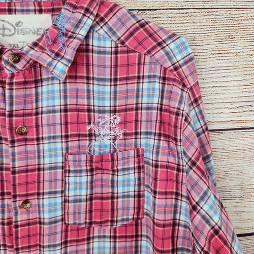 Cakeworthy x Disney Shirt Womens Pink Flannel Button Up Top 2X Cinderella Mouse - Picture 3 of 11