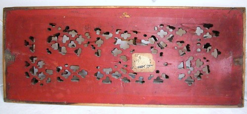 Antique Chinese Carved Gold Gilt & Red Wood Panel w/ Immortal on Crane (15.6" ) - Picture 8 of 12