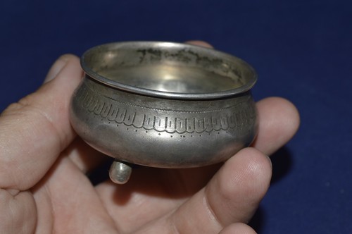 ANTIQUE Faberge design 19 century !! Silver IMPERIAL RUSSIAN 84 Salt cellar Bowl - Picture 11 of 22