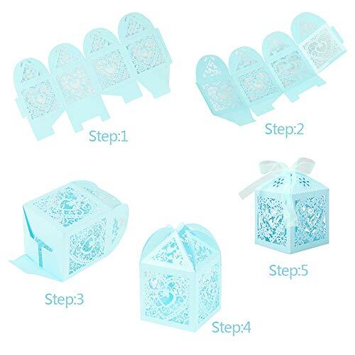 25/50/100pcs Love Heart Laser Cut Wedding Candy Gift Box Chocolate Box For Weddi - Picture 7 of 7