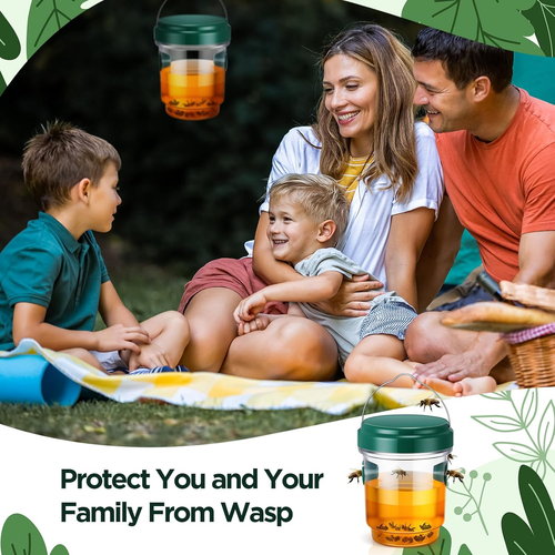 2 Pcs Wasp Traps for Outdoors Wasp Killer Hanging Bee Traps Reusable Fly Bee Kil - Picture 4 of 12