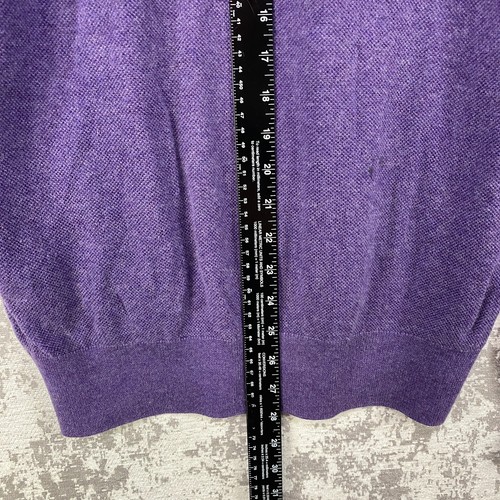 Lauren Ralph Lauren V-Neck Pullover Herren Large Pulli Lila Baumwolle Kaschmir - Bild 8 von 10