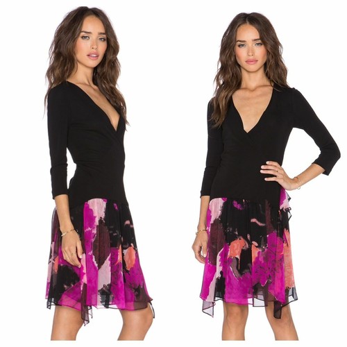 SZ 6 Diane von Furstenberg Black Dancing Explosio Riviera Dress NWT  - Picture 5 of 5