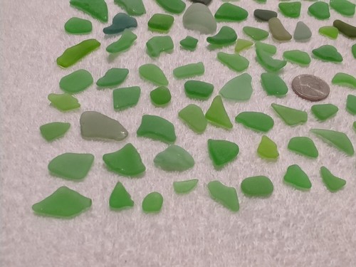 Sea Glass Lot ~ 134pcs GREENS ~ Beach Tumbled Arts & Crafts ~ Beautiful! ~ B - Picture 6 of 24
