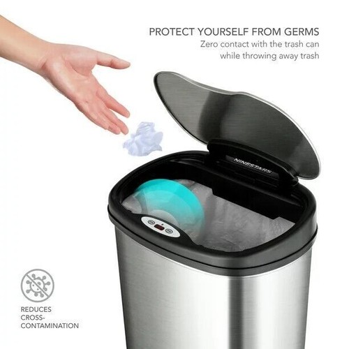 13.2 Gal Motion Sensor Kitchen Garbage Can Touchless Automatic Stainless Steel - Picture 11 of 11