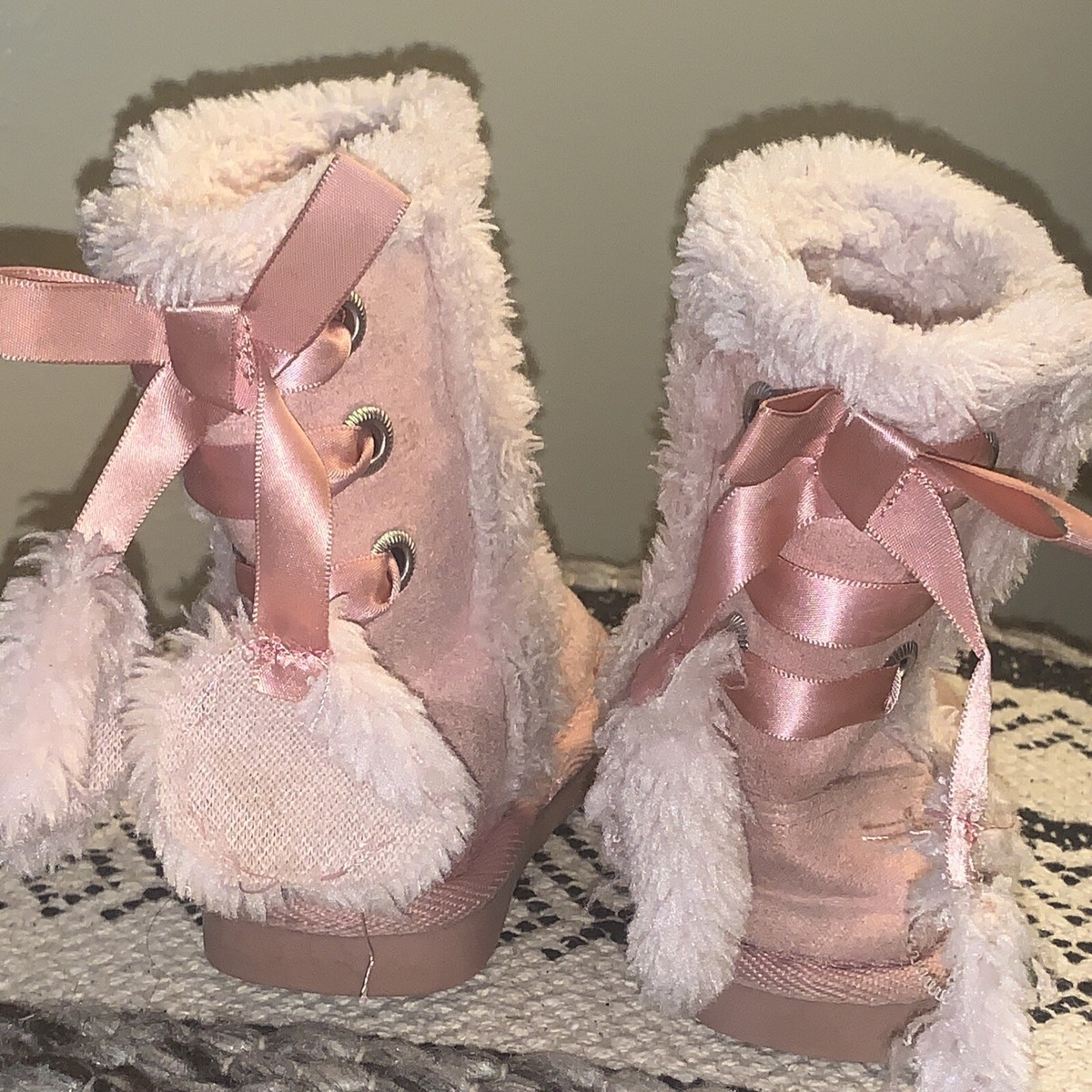 Cute as a Button Winter Boots PINK LITTLE DIVA Faux Fur