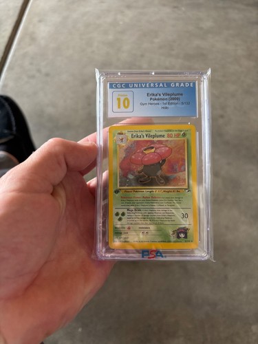 Pokemon Erika's Vileplume Gym Heroes 1. Edition Holo Rare #5 CGC 10 Pristine