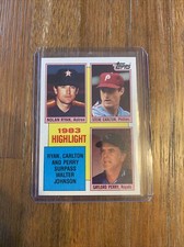 Topps 1984 #4 Ryan, Carlton & Perry SUPER NICE! ALL IN HOF  1983 Highlight