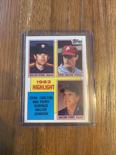 Topps 1984 #4 Ryan, Carlton & Perry SUPER NICE! ALL IN HOF  1983 Highlight - Picture 1 of 2