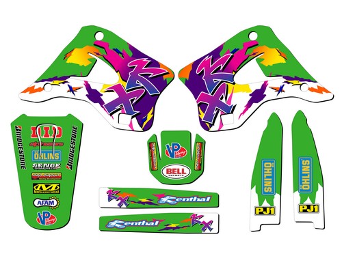 1996-1998 KX 125 THROWBACK Green Senge Graphics Kit Compatible with Kawasaki - Picture 1 of 10