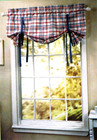 Waverly Cottage Collection Hillside Plaid Tie Up Valance 45x45in NEW