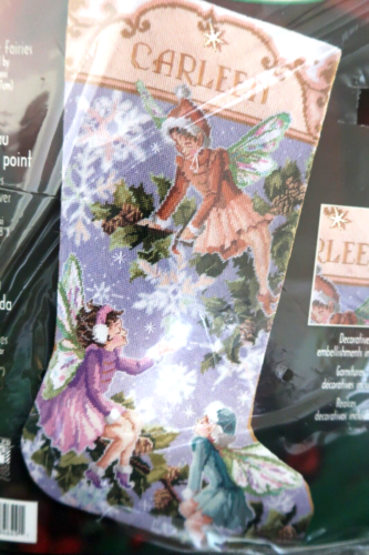 Bucilla Needlepoint Winter Fairies Christmas Stocking Kit 84649 NEW Rossi 18" - Picture 2 of 5