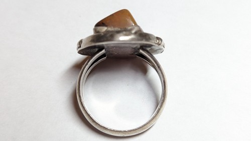 Indigènes Américain Agate Argent Sterling Anneau Taille 12 Lourd Pèse 17.9 + Gr - Photo 10 sur 19